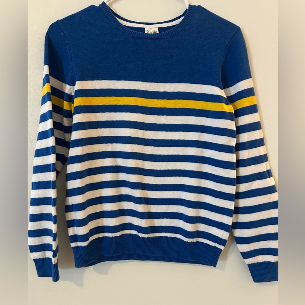 Janie and Jack Blue Striped Crewneck Sweater